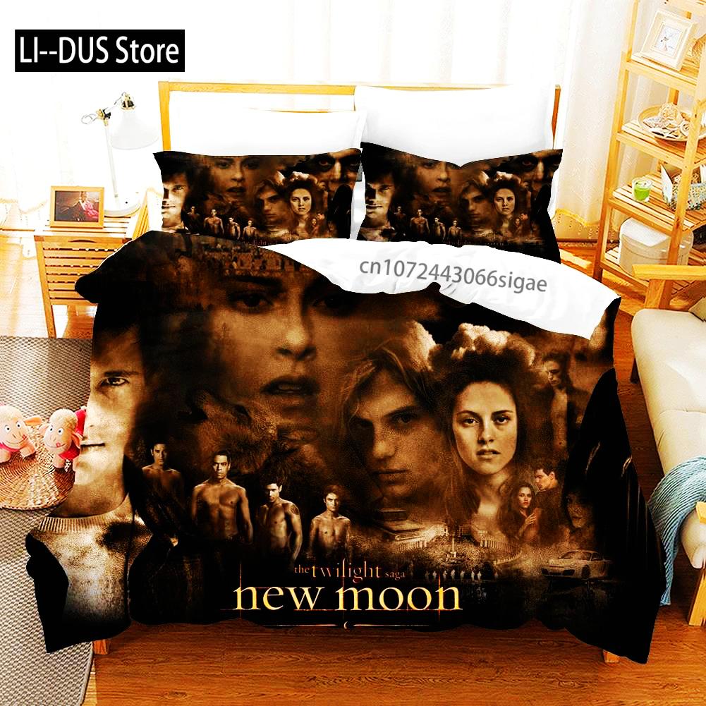 Twilight Series Duvet Cover Set And Pillowcases Vampire Hot Movies Single King Full Fashion 3D Bedding Set For Adults Bed Linen