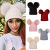 Solid Color Infant Beanie Faux Fur Ball Mother Kids Pullover Cap Cute Baby Knitted Hat Boys