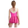 Kids Girls Rhythm Gymnastics Ballet Skirted Leotards Dresses Shiny Rhinestones Figure Skating Lyrical Dance Performance Costume