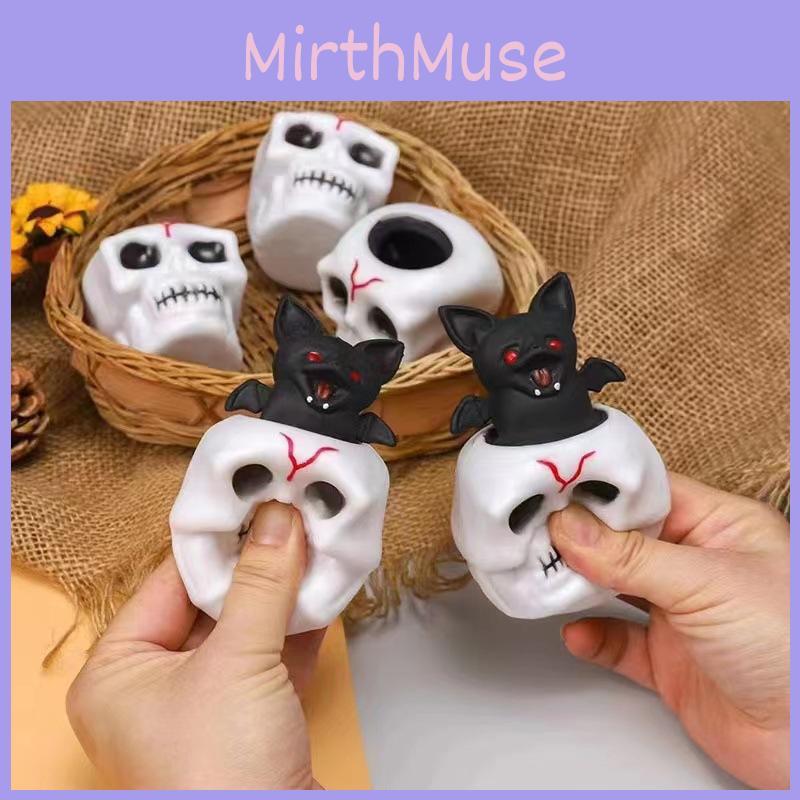 Unique Halloween Skull Stress Relief Toy With Bat Design For Fun Relaxation And Play