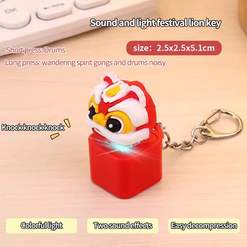 Funny Keychain Viral Sound Fidget Keychain Stress Relief Press Button Keychain Keyboard Keyring Make Sound Keychains