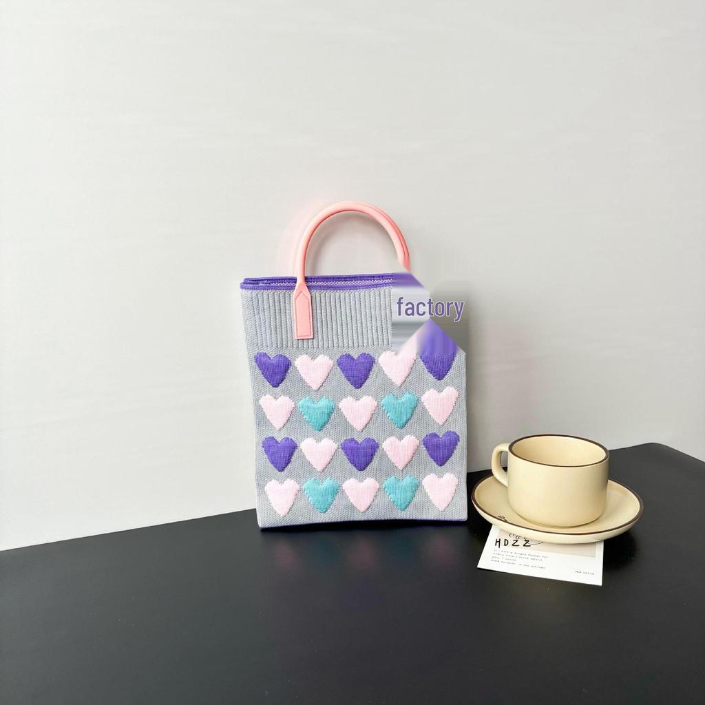 High-Capacity Cartoon Knit Shoulder Bag - Trendy Crossbody Handbag