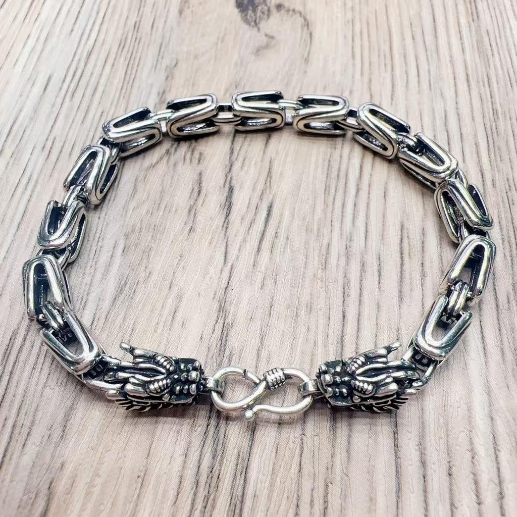 925 Silver Bracelet vintage Rope Side Chain Dragon High Quality For Women Men Fashion Jewelry Wedding Engagement Party