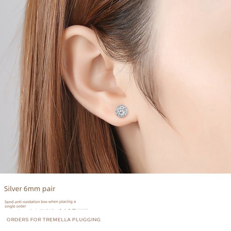 

Women s South Korea Rhinestone Easiest for Match Slim Looking Student Gift Stud Earrings Rhinestone earrings [6mm] a pair