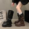 2025 Internet celebrity boots of the same style autumn and winter thick-soled versatile niche boots women's new popular small women's boots