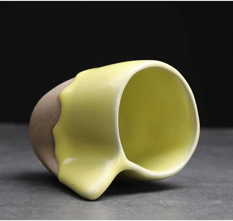 130ml Tazza da Caffè in Ceramica Creativa Tazza Espresso Vintage Ceramica Grezza Utensile da Bere per il Tè Pomeridiano Tazza da Acqua da Ufficio Regalo per Coppia
