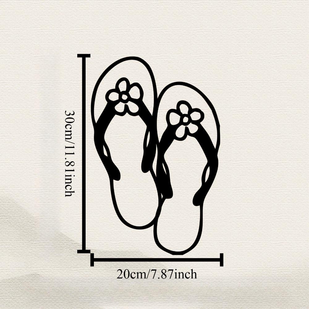 

1pc Flip Flop Metal Wall Art, Summer Beach Decor, Weather Resistant Garden Sculpture, Outdoor Porch Hanging Sign, Coastal Gift for Labor Day S/30cm/12inch