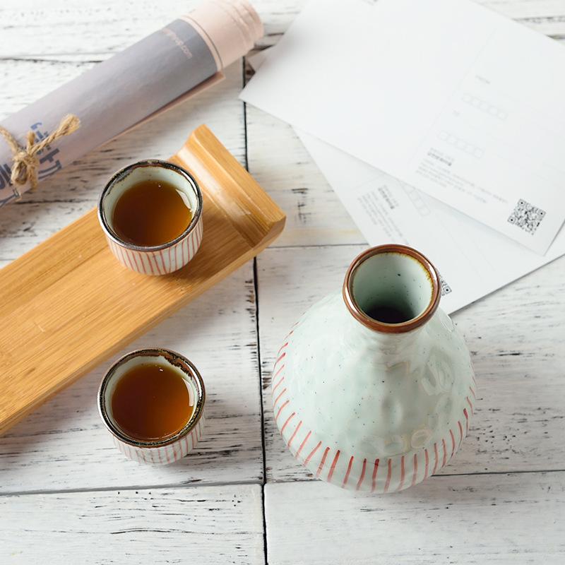 Japanese Style Ceramic Wine Set Hand-painted Wine Bottle Sake Cup Restaurant Bar Decoration Drinkware Sake Set Accessories New