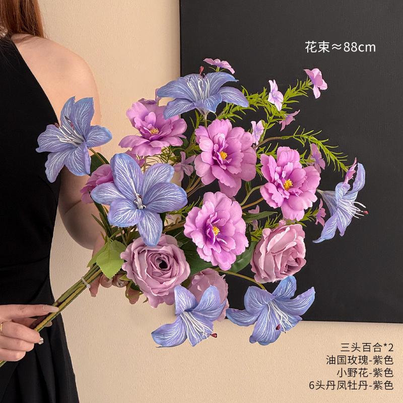 Französische Luxus-Kunstblumen Künstliche Simulierte Blumensträuße Hochwertige Realistische Foto-Requisiten Muttertag Hochzeitsdeko