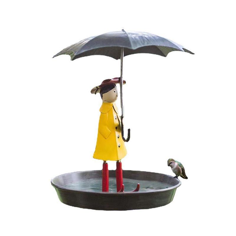 Mangiatoie per Uccelli da Appendere per Esterni Ragazza e Ombrello Mangiatoia per Colibrì Vassoio Esterno per Mangiatoia per Uccelli Decorazioni da Giardino Decorazioni per Cortile