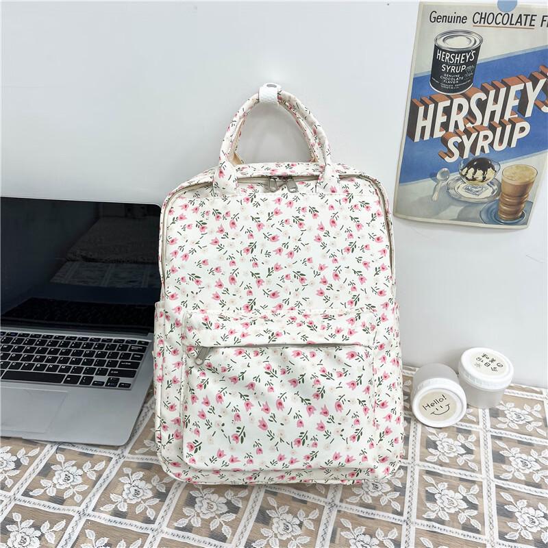 Japanese Style Floral Student Backpack for Women One Size
