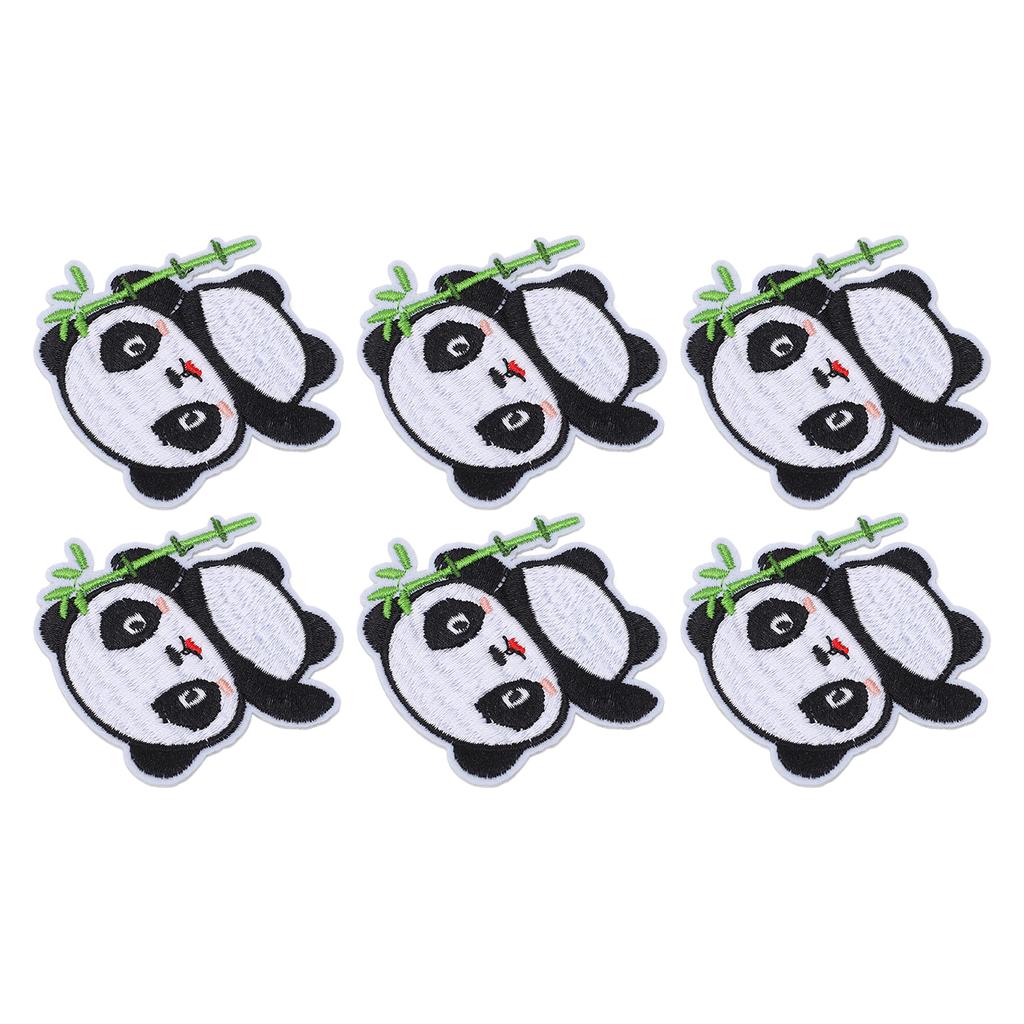 6PCS Panda Patch Panda Pattern DIY Sewing Sewing Patches Cotton Clothing Patches Custom Patches for