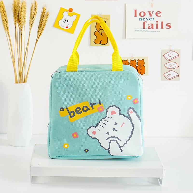 

The New Pet Insulated Bag Lunch Box Bag Portable Lunch Bag Hand in Hand To Carry Cartoon Bento Bag Cross-border Exclusive зелений