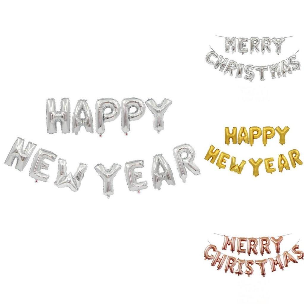 Extra Large Merry Christmas Balloons And Happy New Year Banner For Home Decoration