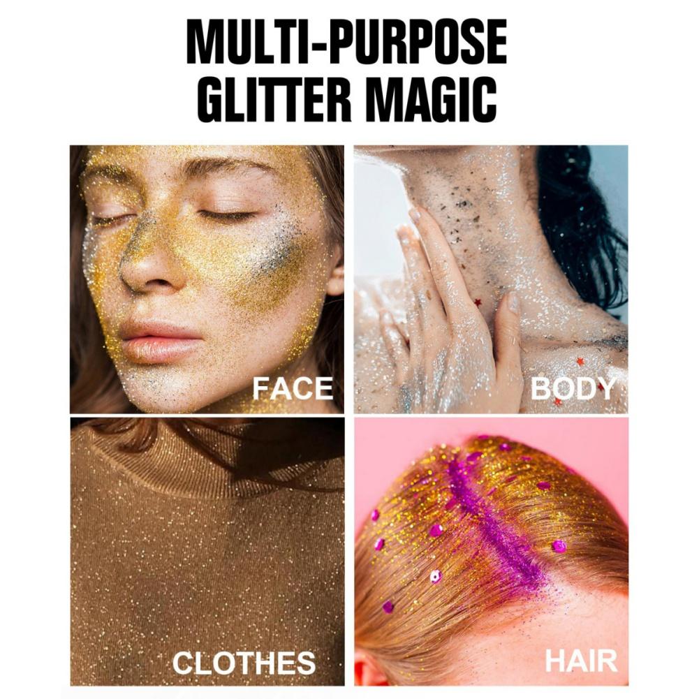 Highlighter Spray Glitzer Körper Gesicht Schimmerpuder Festliche Party Schimmer
