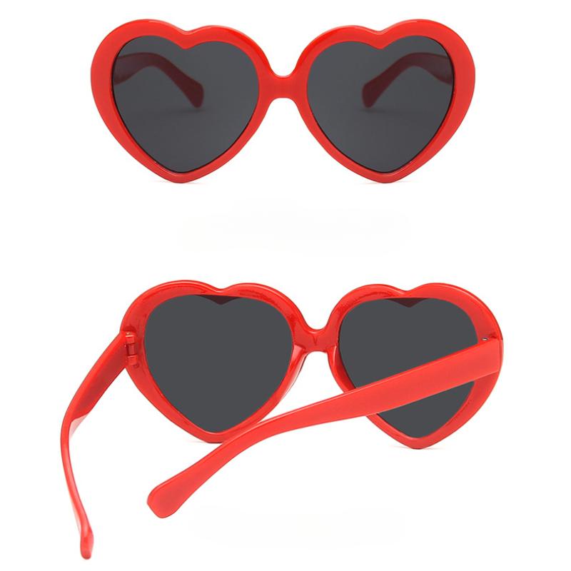 Kids Girls Pink Heart Sunglasses Cat Eye Vintage Designer UV400 Sun Glasses Women Fashion Black Red Heart Shape