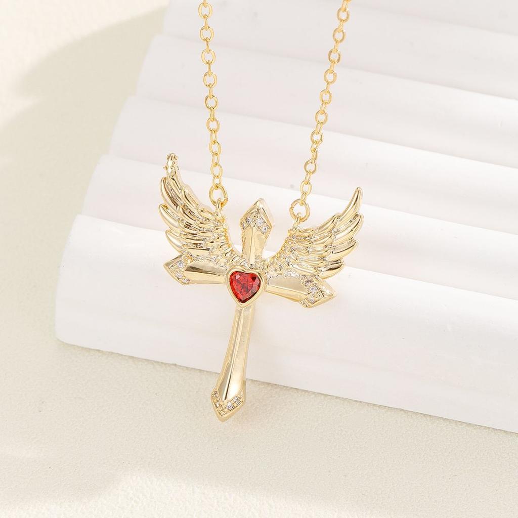 Angel Wings Pendant Necklace Cross Jewelry Accessories Anniversary Party Banquet Gifts