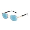 High-End Crystal Cut-Edge Frameless Flower Reading Glasses with Metal Frame for Middle-Aged and Elderly Women