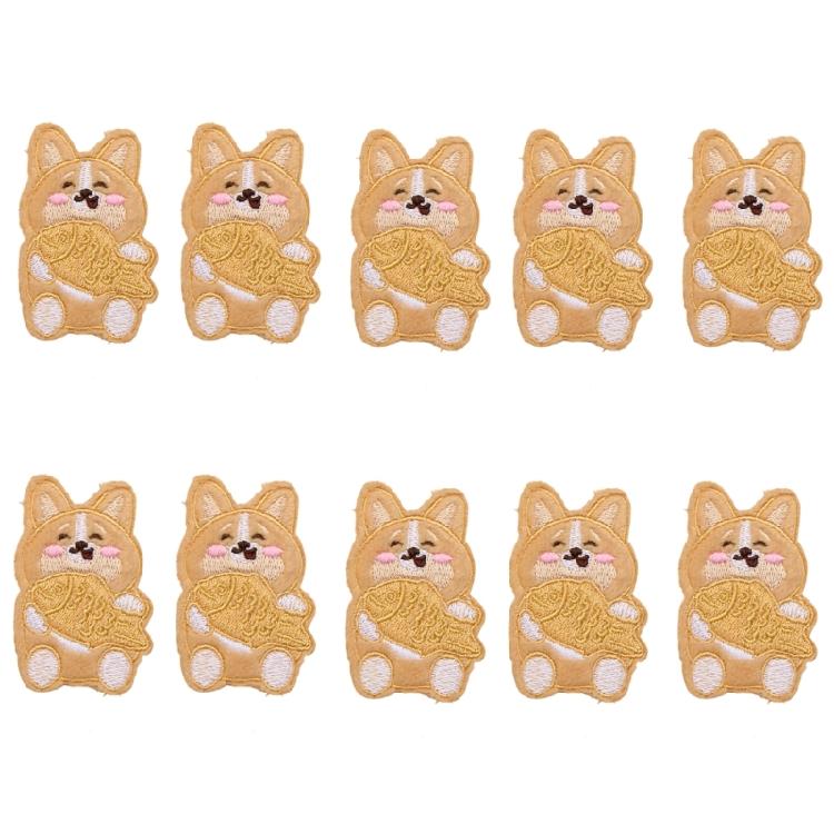10Pcs Dog Embroidered Iron On Patches Adhesive Embroidery Applique For Jackets Backpacks Dress Hat Clothing Decoration