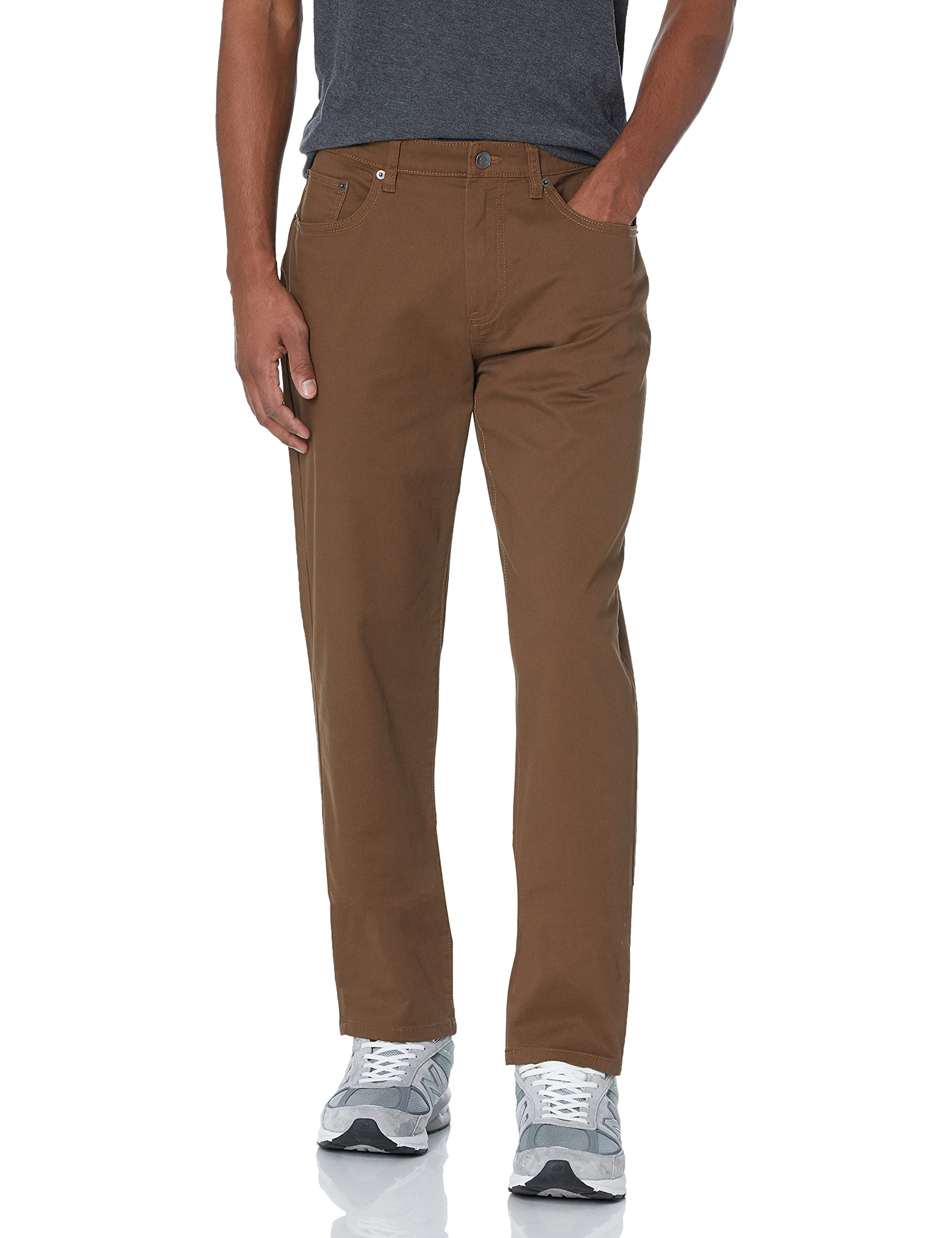 

Amazon Essentials Twill Athletic Fit Stretch Size W38 L30 Men s 5-Pocket Pants, Brown, /