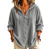 Cardigan con cappuccio in velluto a coste da donna a maniche lunghe monopetto vestibilità larga cappotto autunno inverno