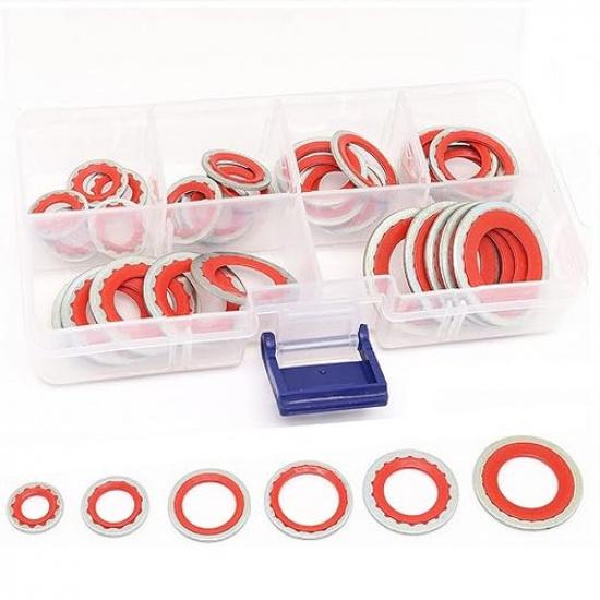 Gasket Assortment 30 Pcs, 15-32241 AC Compressor Seal Kit - Automotive Self-Red