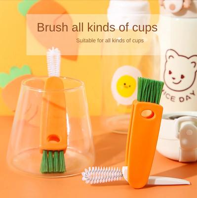 Three-in-One Cup Lid Cleaning Brush Household Kitchen Multifunctional Folding Mini All-round Creative Cleaning Brush