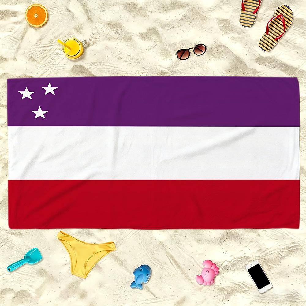 Flag Assyrian Towel Soft Lightweight Anti-Sand Large Beach Towel Quick-Drying Bath Sports Family