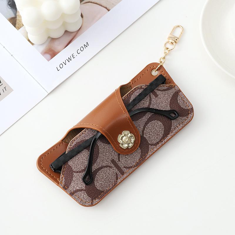 

Футляр для солнцезащитных очков унисекс в стиле ретро с золотой подвеской коричневый