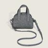 Internet Celebrity Same Retro Denim Portable Boston Bag Casual Soft Surface Solid Color Shoulder Messenger Bag Women's Simple Bag