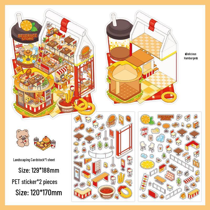 Infeel.Me 2.5D Scenery Stickers - 6th Edition Student Miniature Decoration Stickers