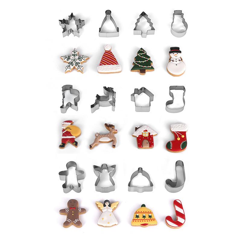 12-Piece Christmas Series Biscuit Mould 2025 Color Boxed Stainless Steel Baking Tool