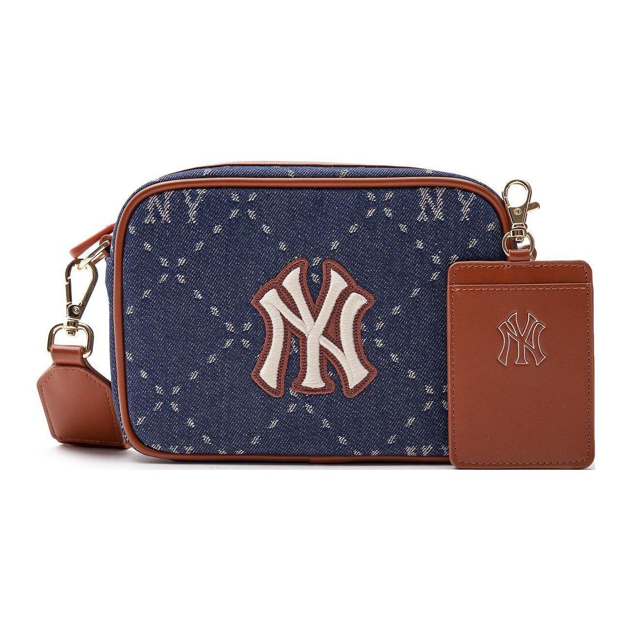 

MLB Diamond Interwoven Floral Print Zipper Camera Bag Unisex Shoulder Bag Denim-Blue 7ACRMD83N-50NYS Denim Blue