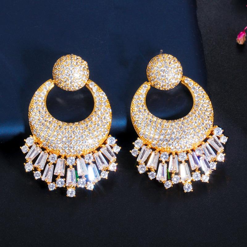 E0306 Серьги Ближний Восток Трехцветные Гальванические Серьги-иглы