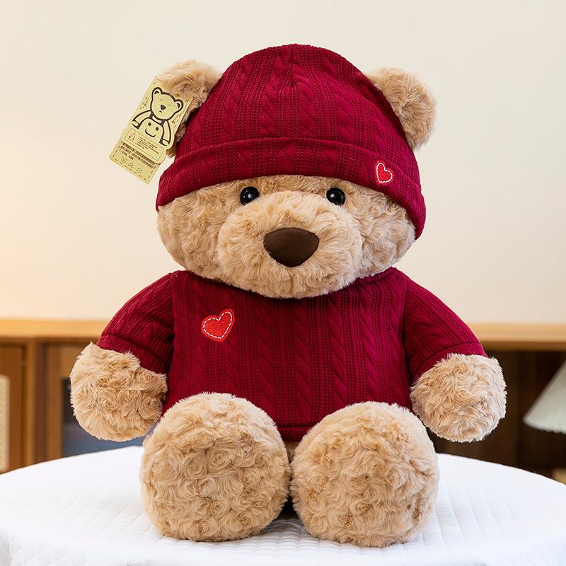 Sweater teddy bear doll Nana bear plush toy confession gift cute bear doll sleeping doll