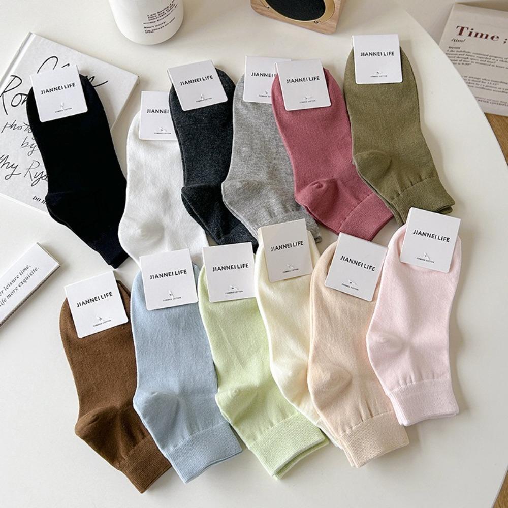 

Solid Color Women s Socks Short Tube Cotton Socks Soft Short Socks Summer