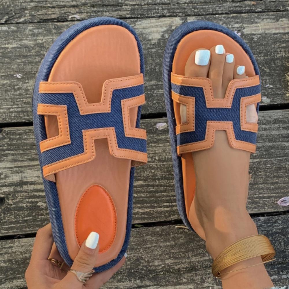Summer Fashion New Color-Block Casual Slippers