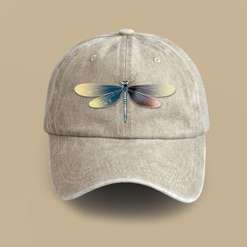 Washed Cotton Old Retro Dragonfly Soft Top Baseball Cap Trendy Men and Women Fashion Versatile Spring and Summer Outdoor Cap