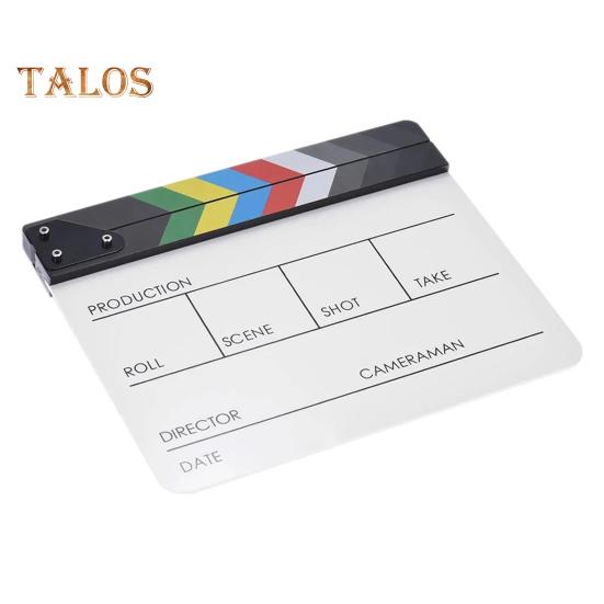 Film Clapper Board Acrylic Dry Erase Slate Colorful Director Video Scene Clapboard Cut Prop Whiteboard Marker Filming Tool for TV Series Studio