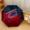 Chicago Cubs Print Auto 8?Ribs Folding Umbrella Wind Resistant Lightweight Automatic Umbrella For Daily Travel