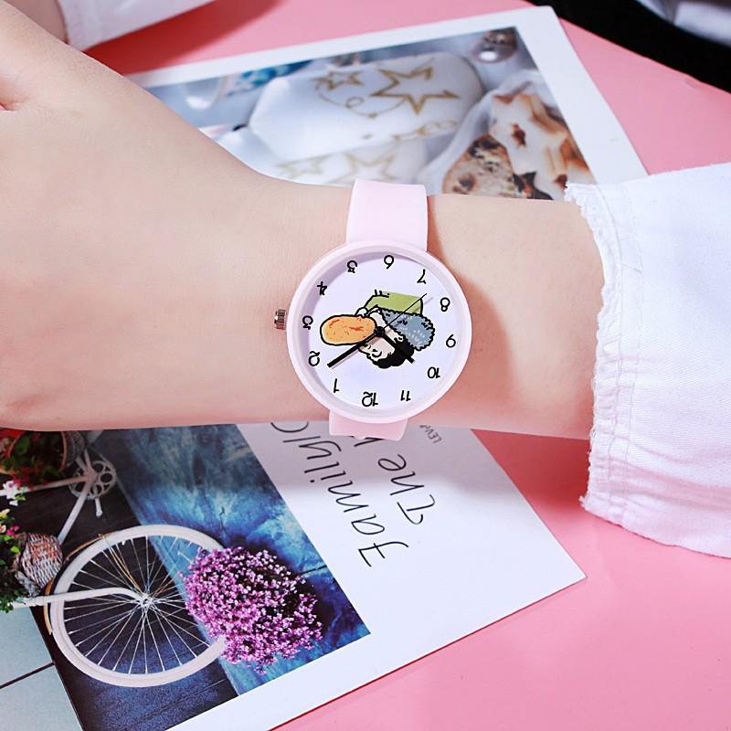 Cartoon Watch Female Students Simple Small Fresh Girlfriend Children Jelly Watch Male And Female Primary And Secondary School Students Quartz