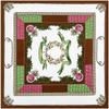 Silk Scarf Women Large Shawls Flower Print Stoles Square Bandana Luxury Kerchief Scarf Female Foulards 130CM
