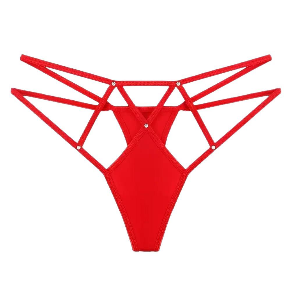 Sizzling Seamless Ice Silk Thong with Hot-Drilled Details and Hollow-Out Straps