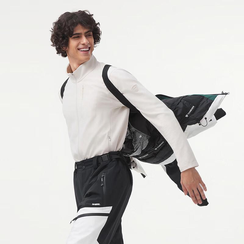 Tambour Unisex Goose Down Colorblock Hooded Ski Jacket