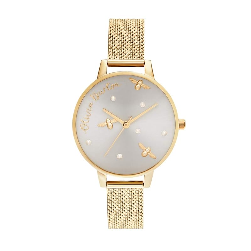 

Authorized distributor [OLIVIA BURTON] olivia burton clock watch ladies OB16PP06 pearly queen gold bouclé mesh