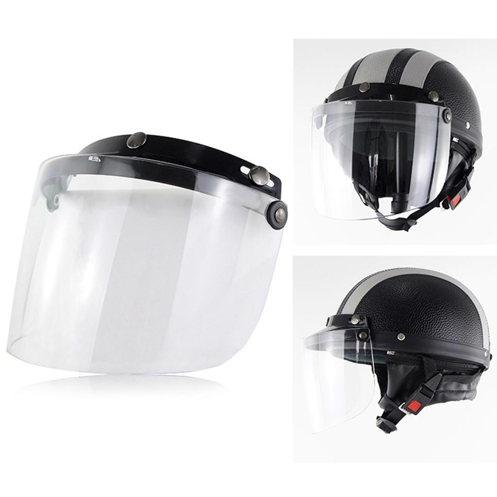 Visiera Durevole Antivento a 3 Bottoni per Caschi da Moto Ribaltabile Su Giù Aperto Antiabbagliante Accessori per Casco