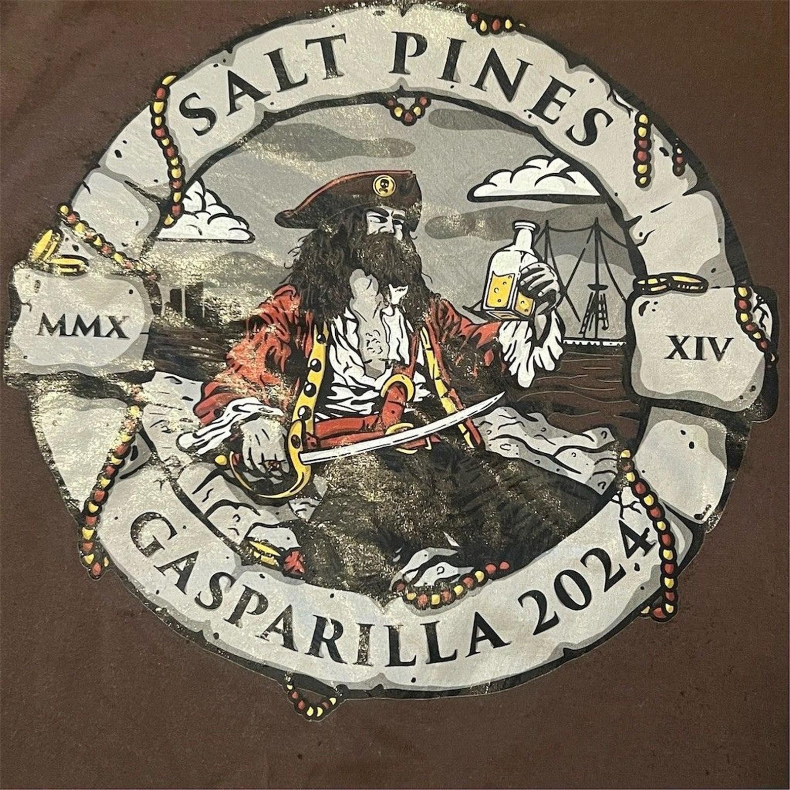 Salt Pines Gasparilla 2024 Pirate Graphic Pocket T-Shirt Brown Unisex M 3XL