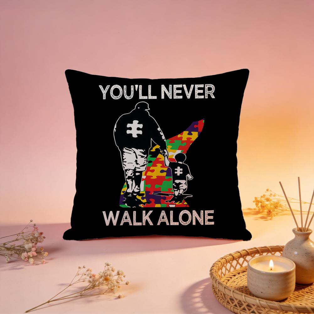 Hot AAutism Support Puzzleiou Cushion Cover Comfortable Durable Pillow Cover MultiScene for Home Office Car Sofa