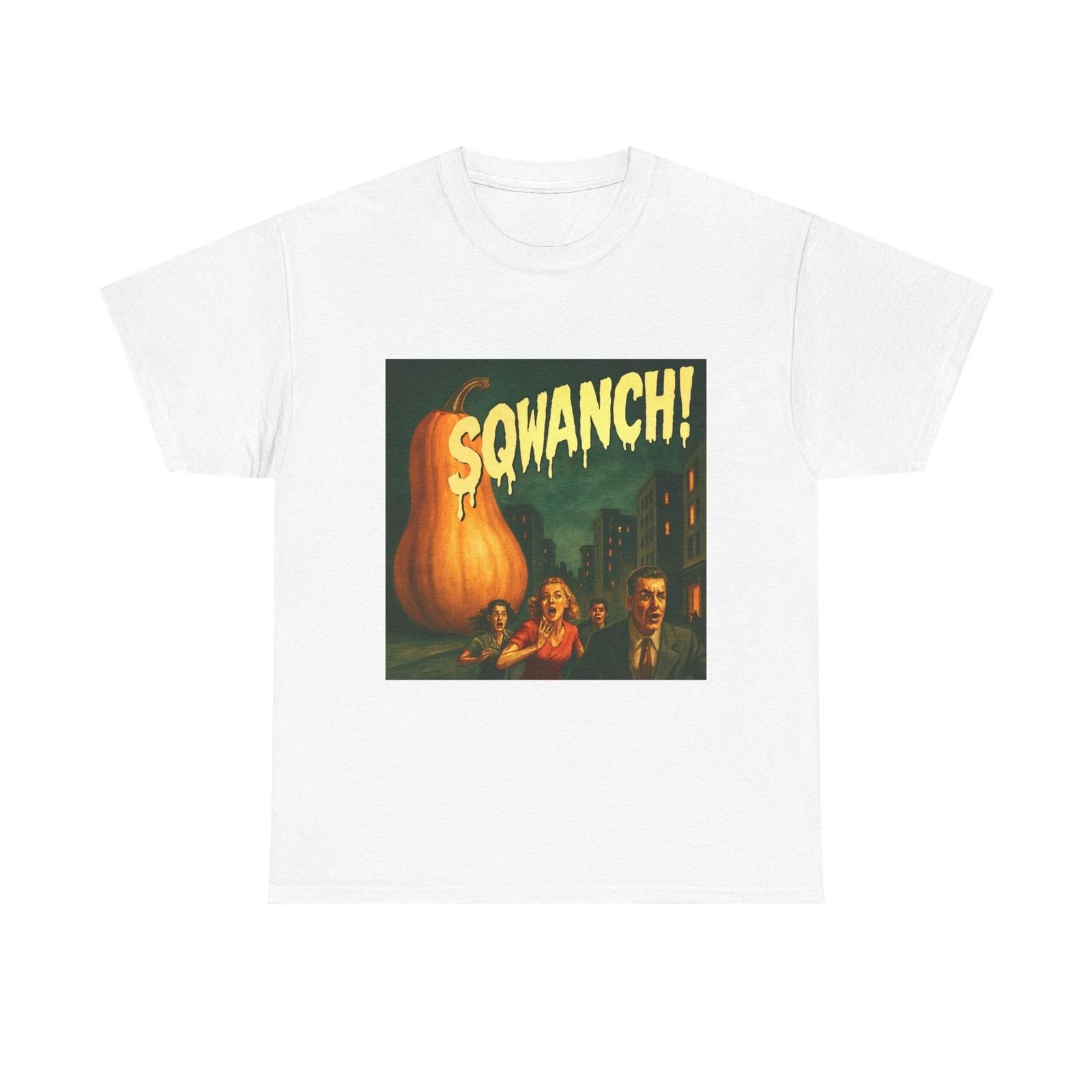 Vintage-Inspired SQWANCH! Tee, Unisex Cotton T-Shirt Retro Graphic Shirt 4XL