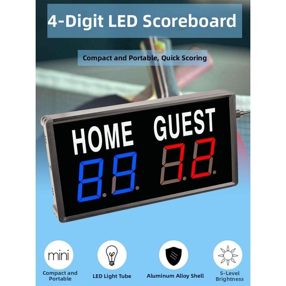 Wireless LED Digital Scoreboard 4-Digit Mini Electric Scoreboard Basketball